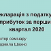 Декларація з податку на прибуток за перший квартал 2020